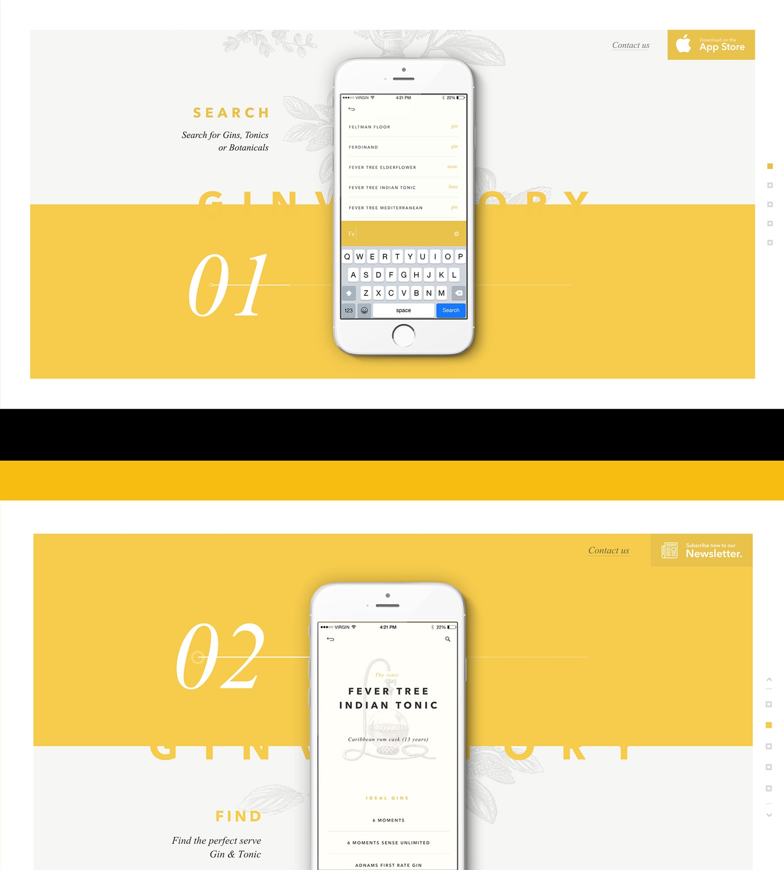 Overview of the landing page for Ginventory - Reed