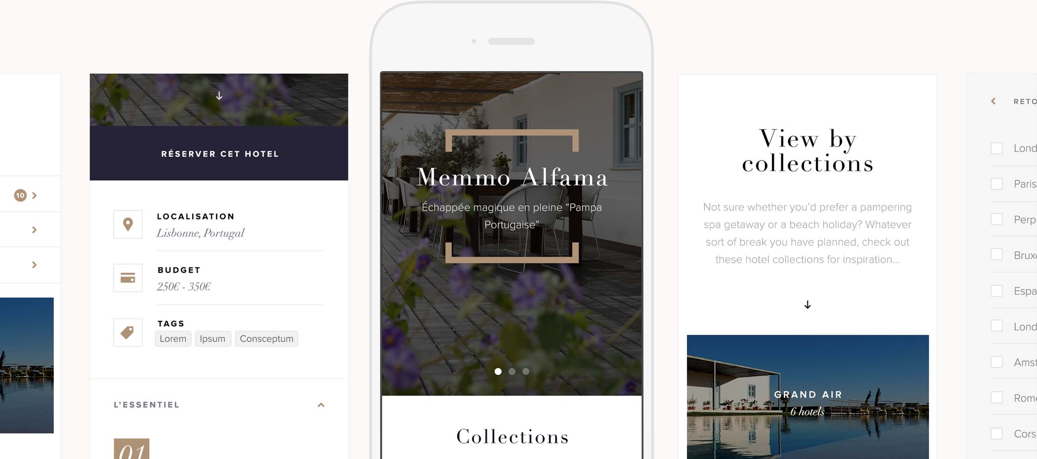 Overview of Le Voyagist&rsquo;s mobile website - Reed