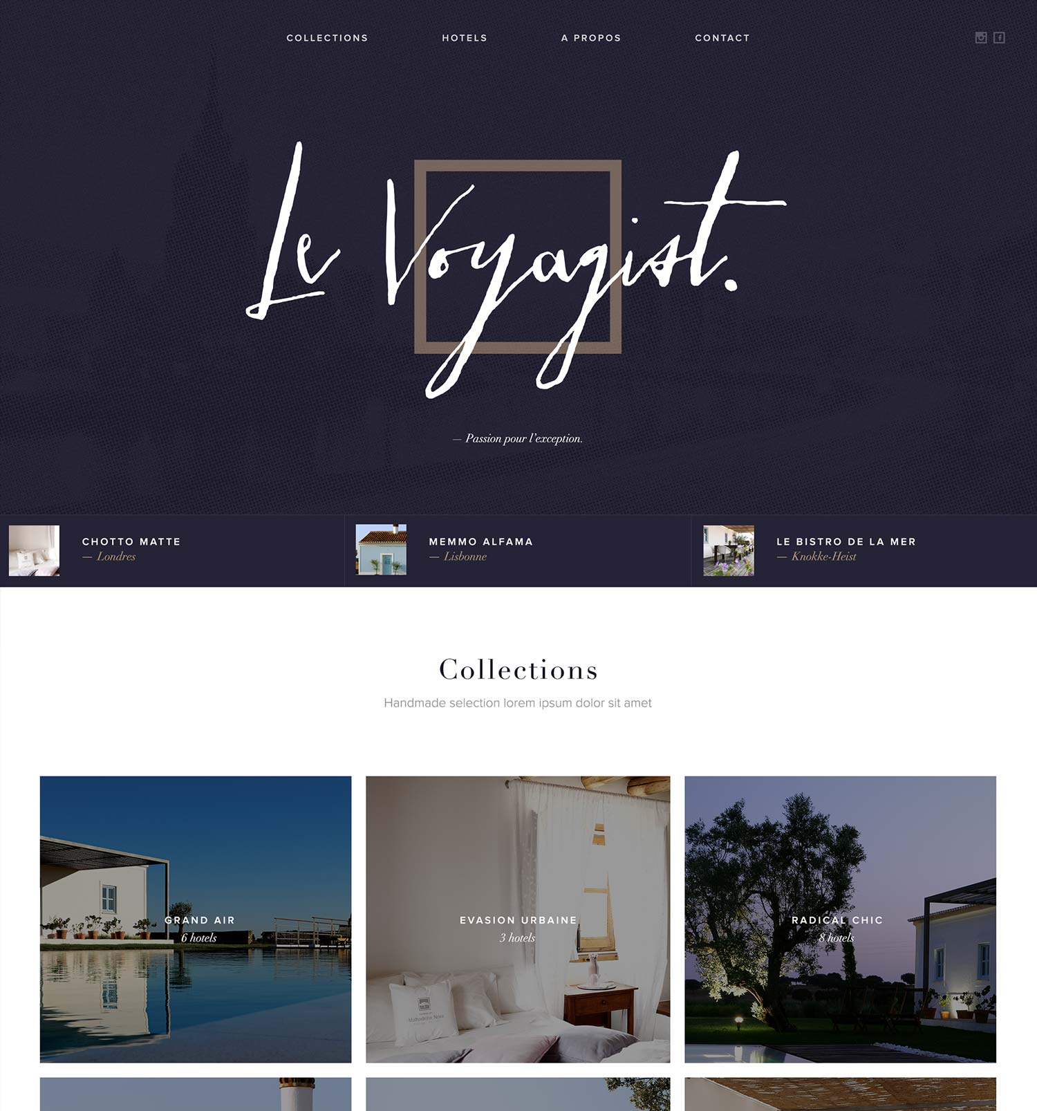 Overview of Le Voyagist&rsquo;s website - Reed